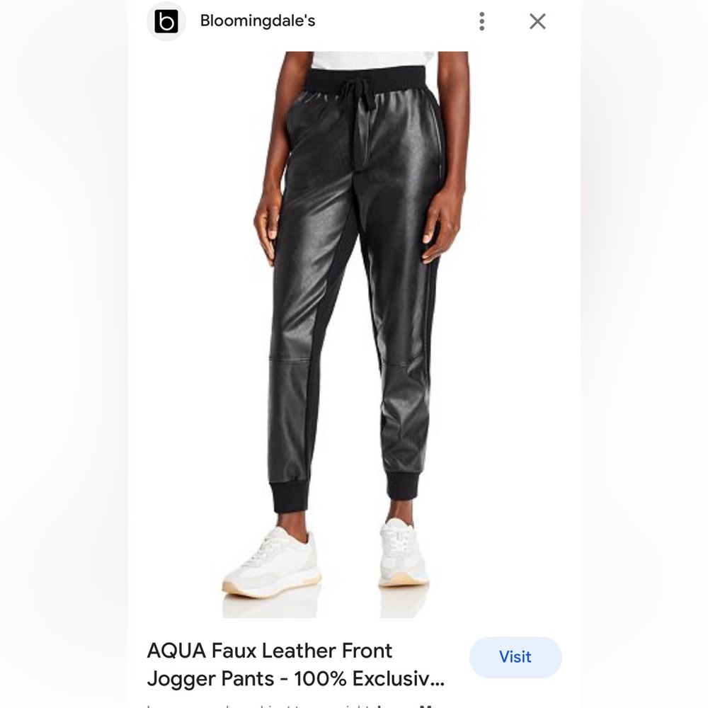 Aqua 100% Bloomingdale’s Exclusive Faux Leather Front Jogger
